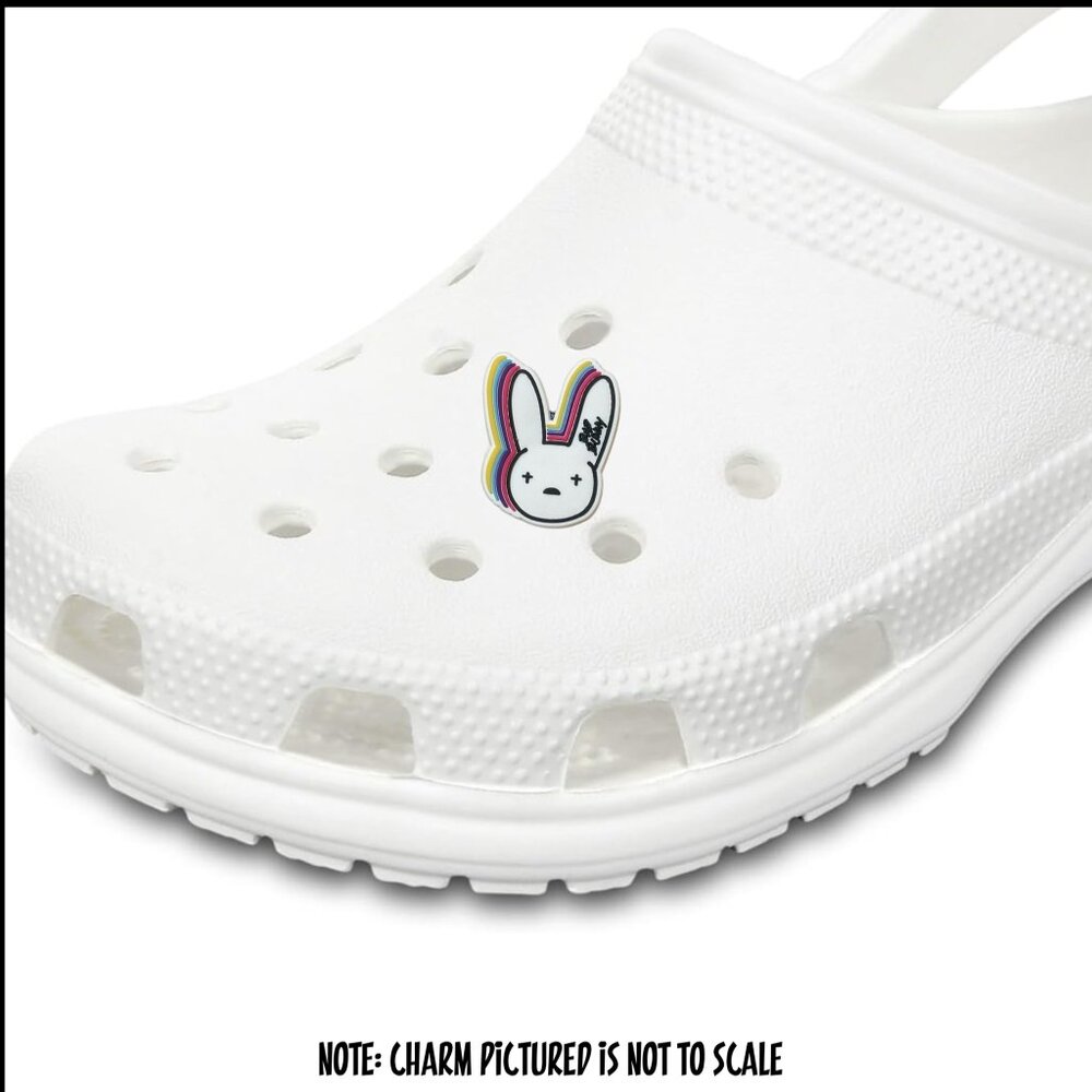 Bad Bunny Croc Charm Rainbow Shadow Ears NWOT